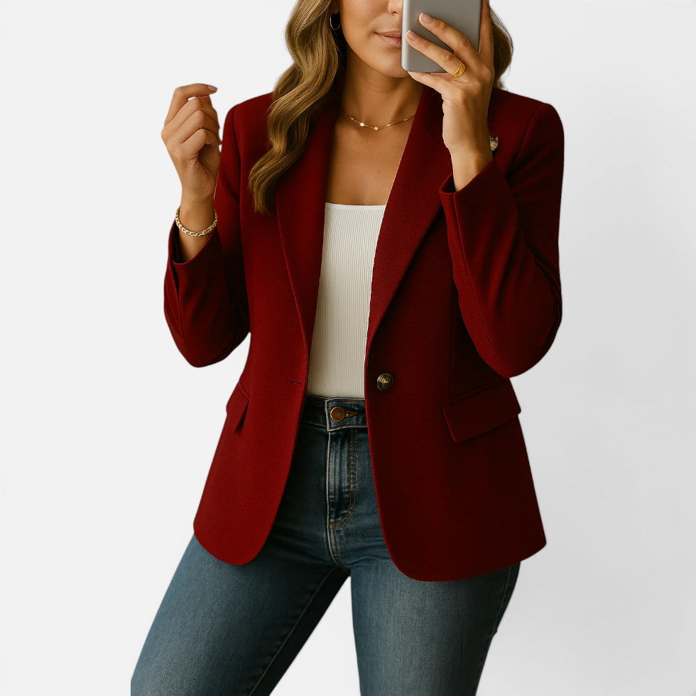 Single Button Tailored Blazer Jacket – ModClo, view 2