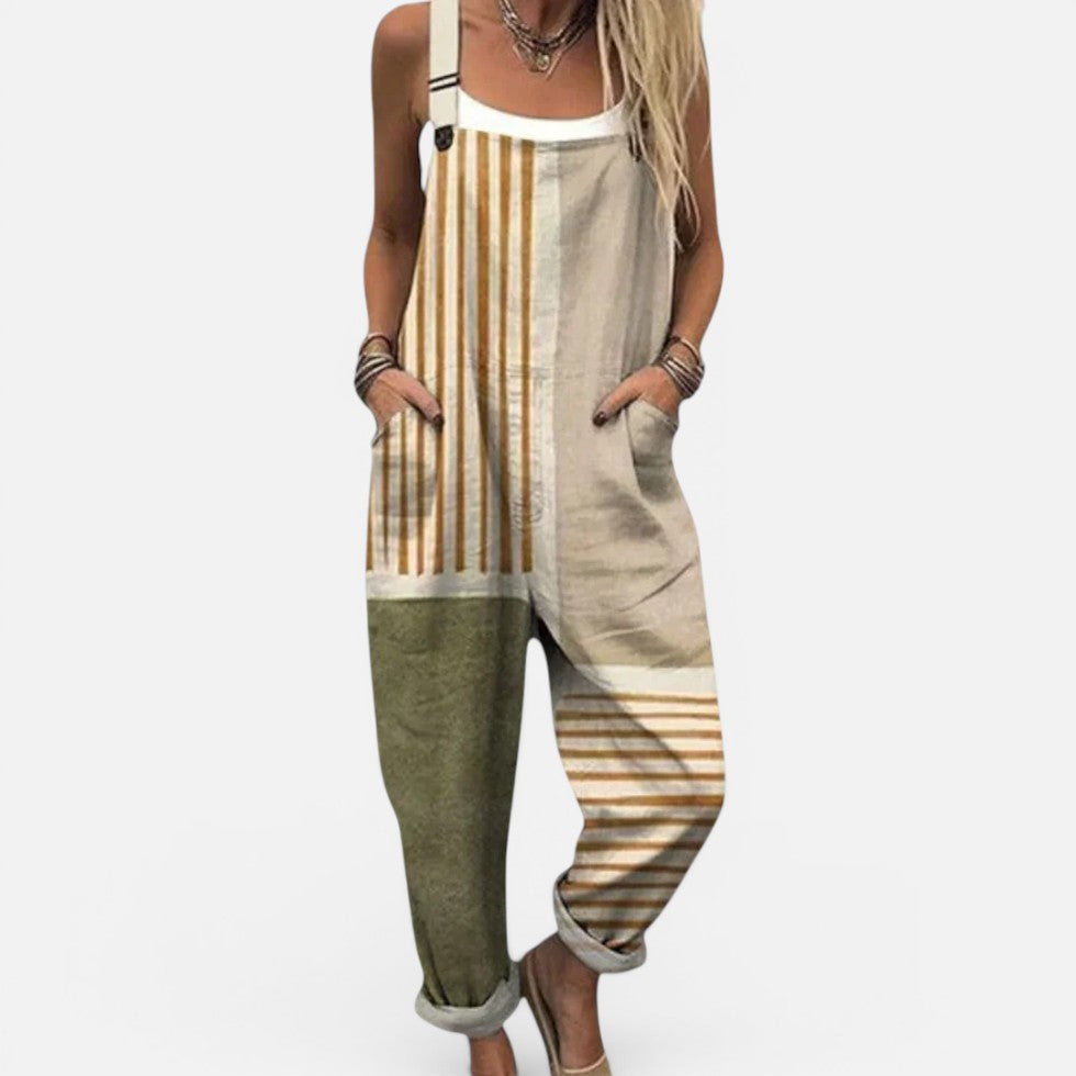 Printed Casual Dungaree Jumpsuit with Pockets – ModClo, view 5