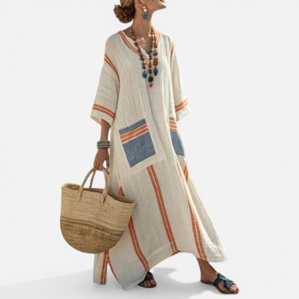 Striped Kaftan Maxi Dress – ModClo, view 5