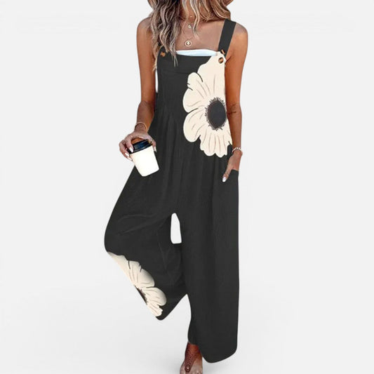 Floral Print Loose Fit Sleeveless Jumpsuit – ModClo, main view
