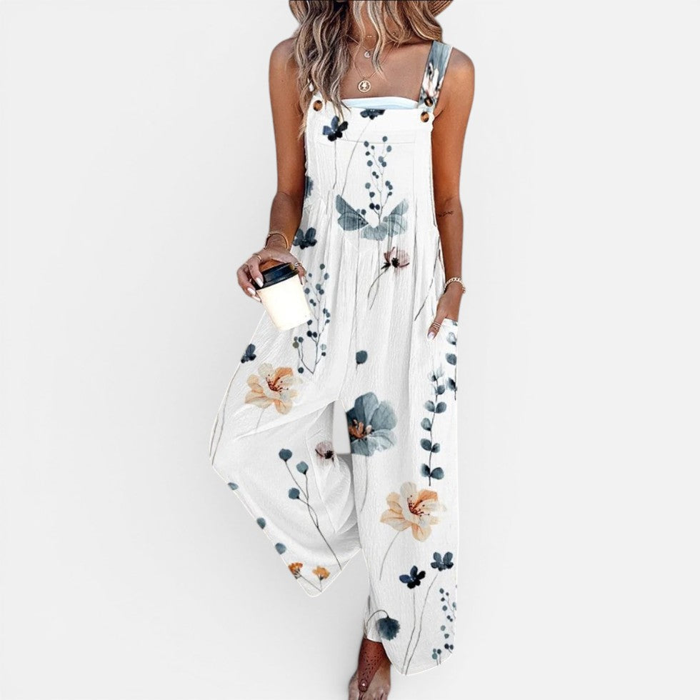 Floral Print Loose Fit Sleeveless Jumpsuit – ModClo, view 3