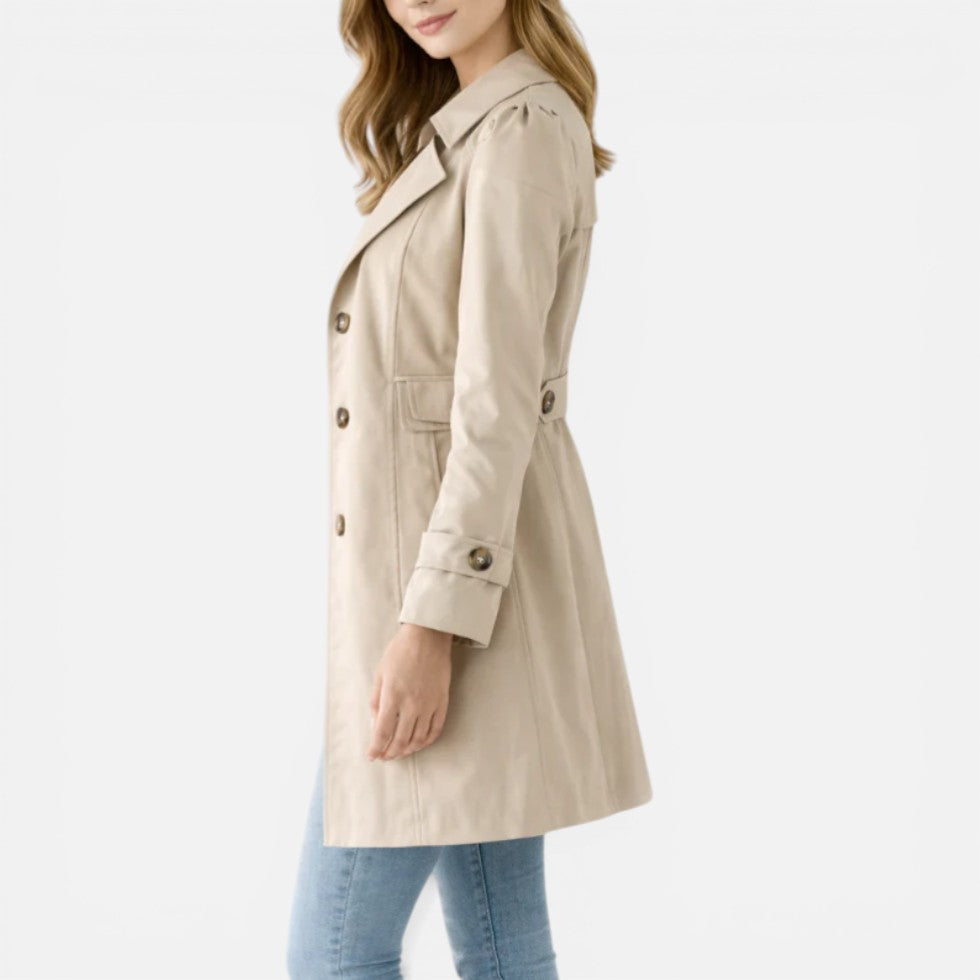Classic Button-Up Trench Coat – ModClo, view 3
