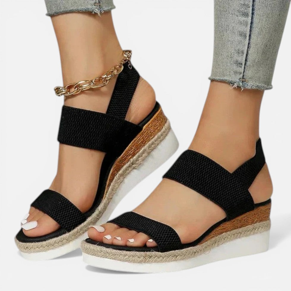 Elastic Strap Platform Wedge Sandals – ModClo, main view
