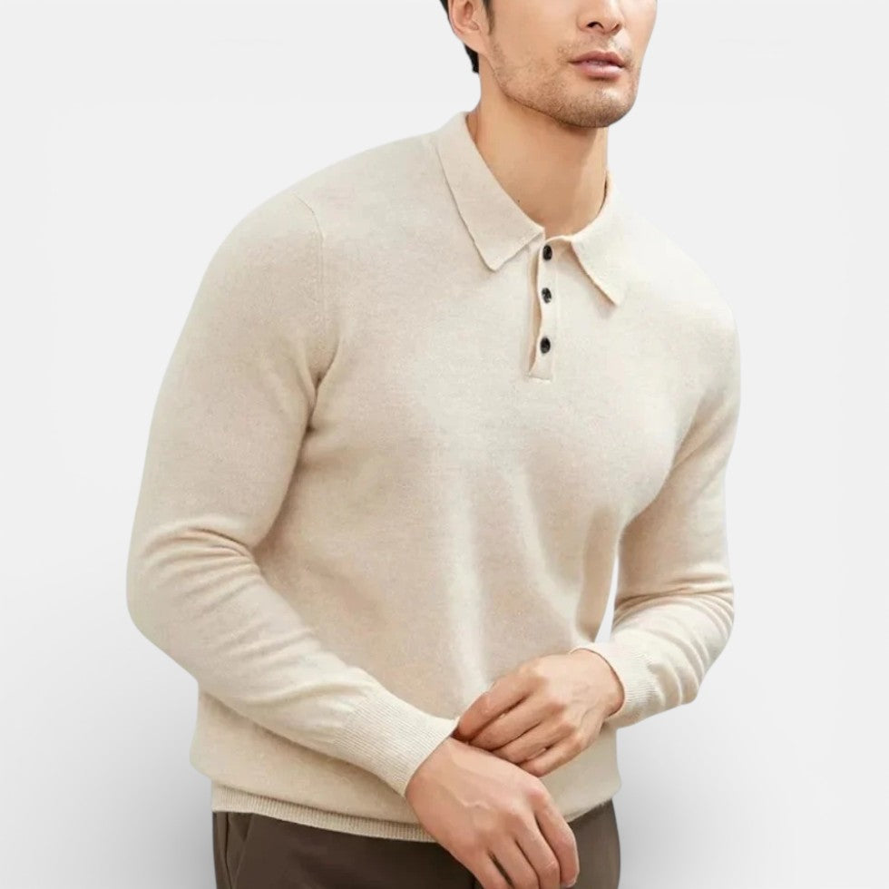 Long Sleeve Knit Polo Sweater