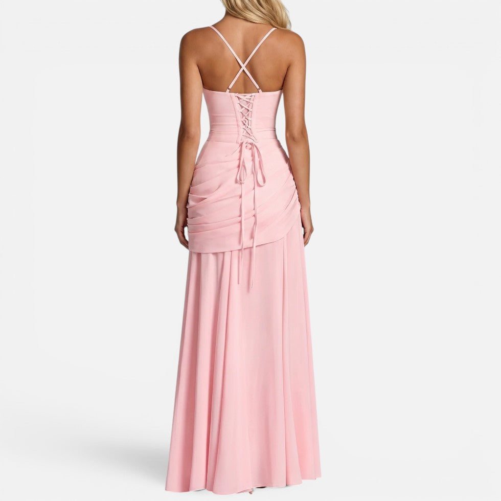 Maxi Dress Ruched Sleeveless Square Neck – ModClo, view 5