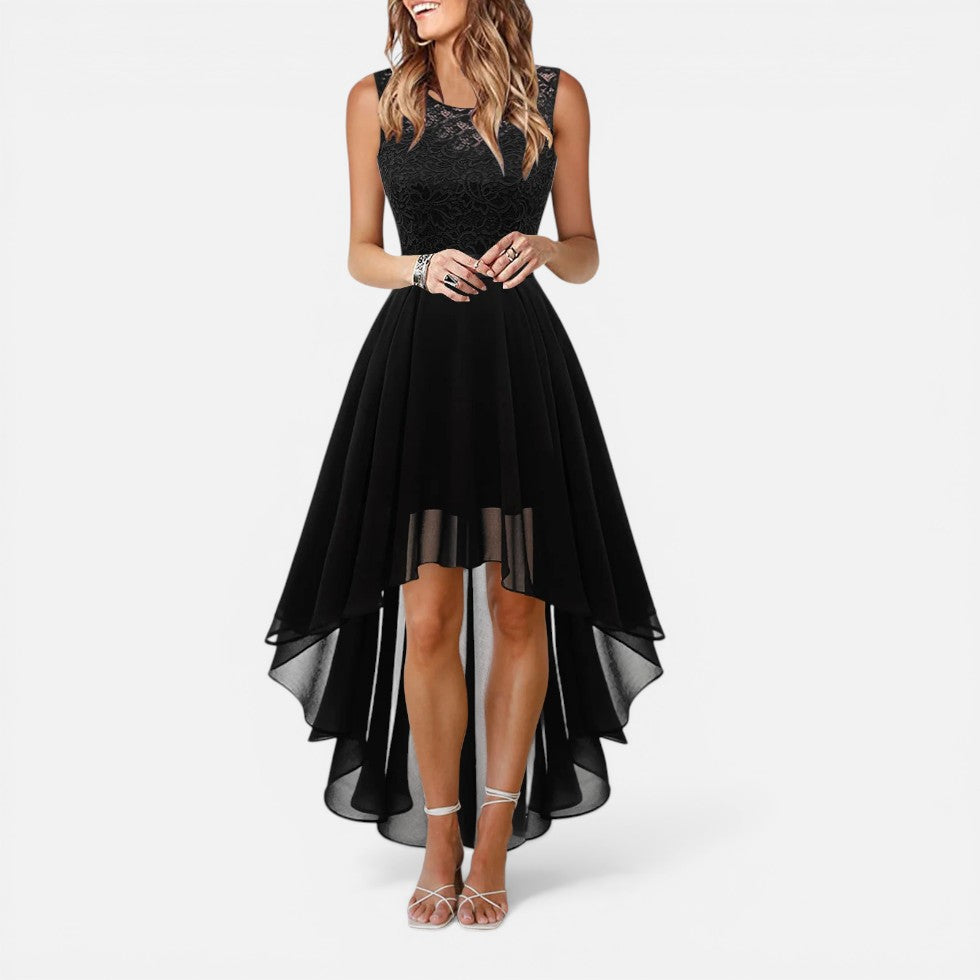 Wedding Dress Lace Bodice High-Low Midi – ModClo, view 3