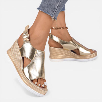 Cut Out Strap Wedge Platform Sandals – ModClo, view 3
