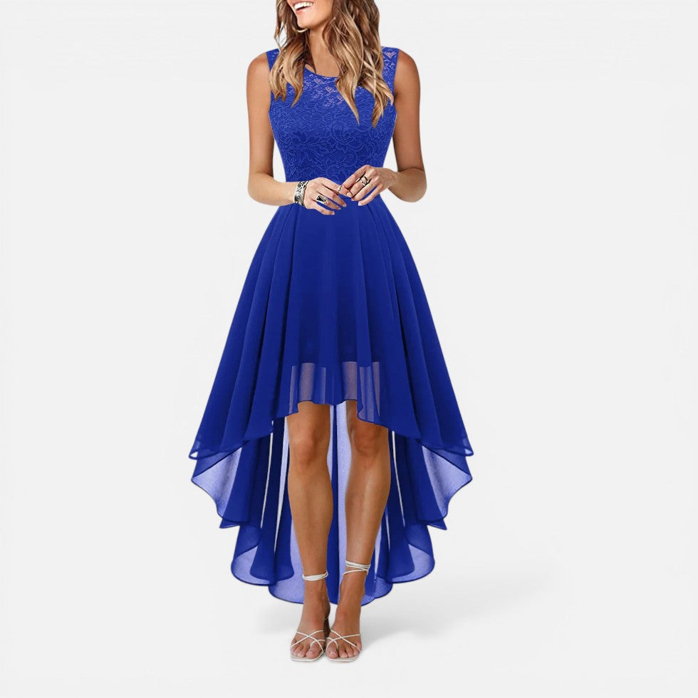 Wedding Dress Lace Bodice High-Low Midi – ModClo, view 6