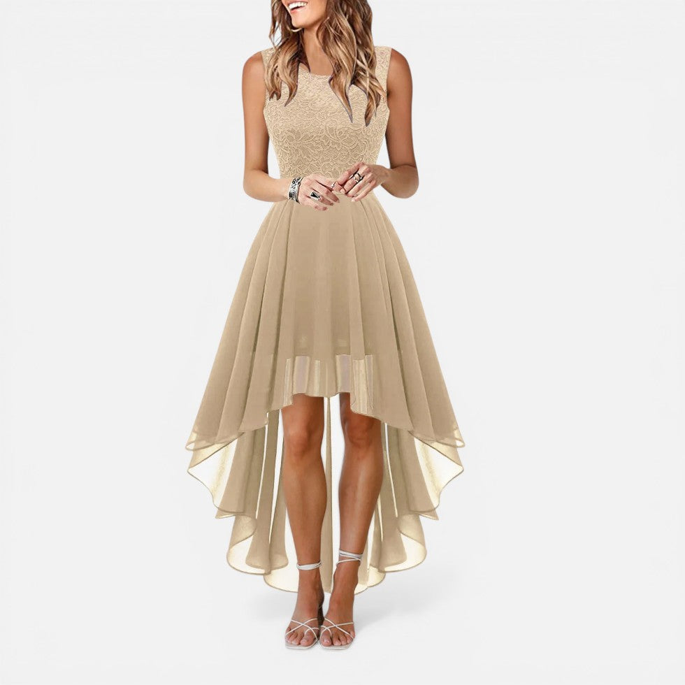 Wedding Dress Lace Bodice High-Low Midi – ModClo, view 7