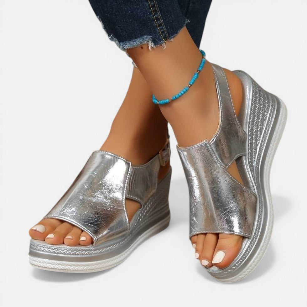 Cut Out Strap Wedge Platform Sandals – ModClo, main view