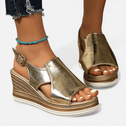 Cut Out Strap Wedge Platform Sandals – ModClo, view 13