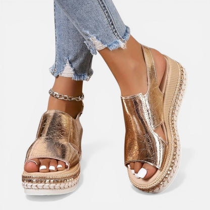 Cut Out Strap Wedge Platform Sandals – ModClo, view 4