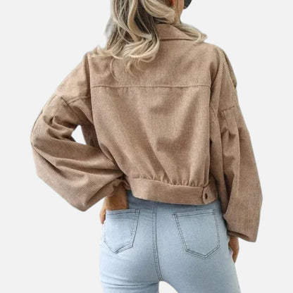 Men's Women's Cropped Corduroy Jacket with Button Front – ModClo, view 4