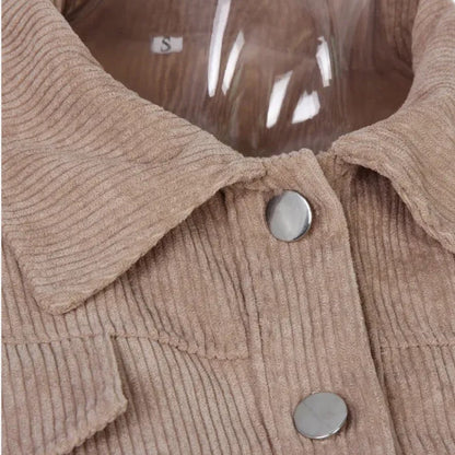 Men's Women's Cropped Corduroy Jacket with Button Front – ModClo, view 5