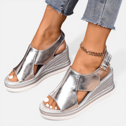 Cut Out Strap Wedge Platform Sandals – ModClo, view 6