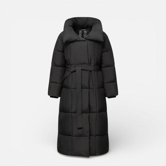 Long Puffer Coat with Belt