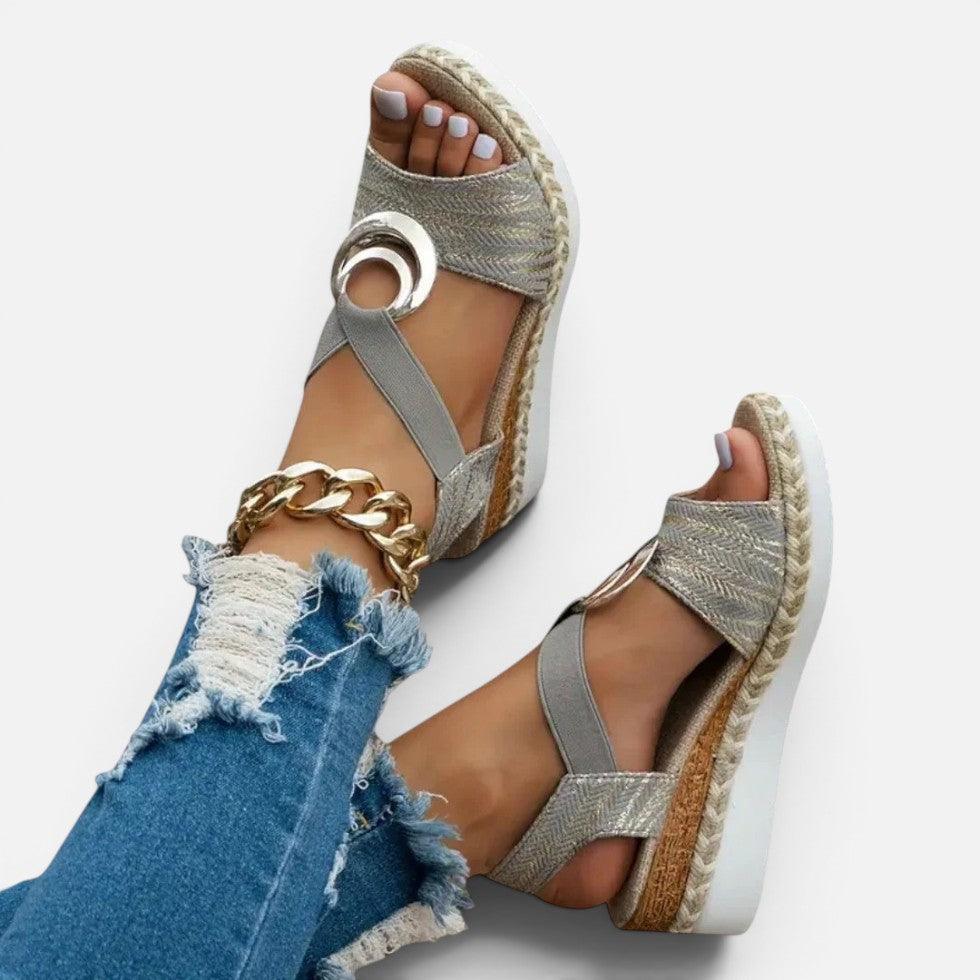 Platform Sandals with Metallic Detail – ModClo, view 5