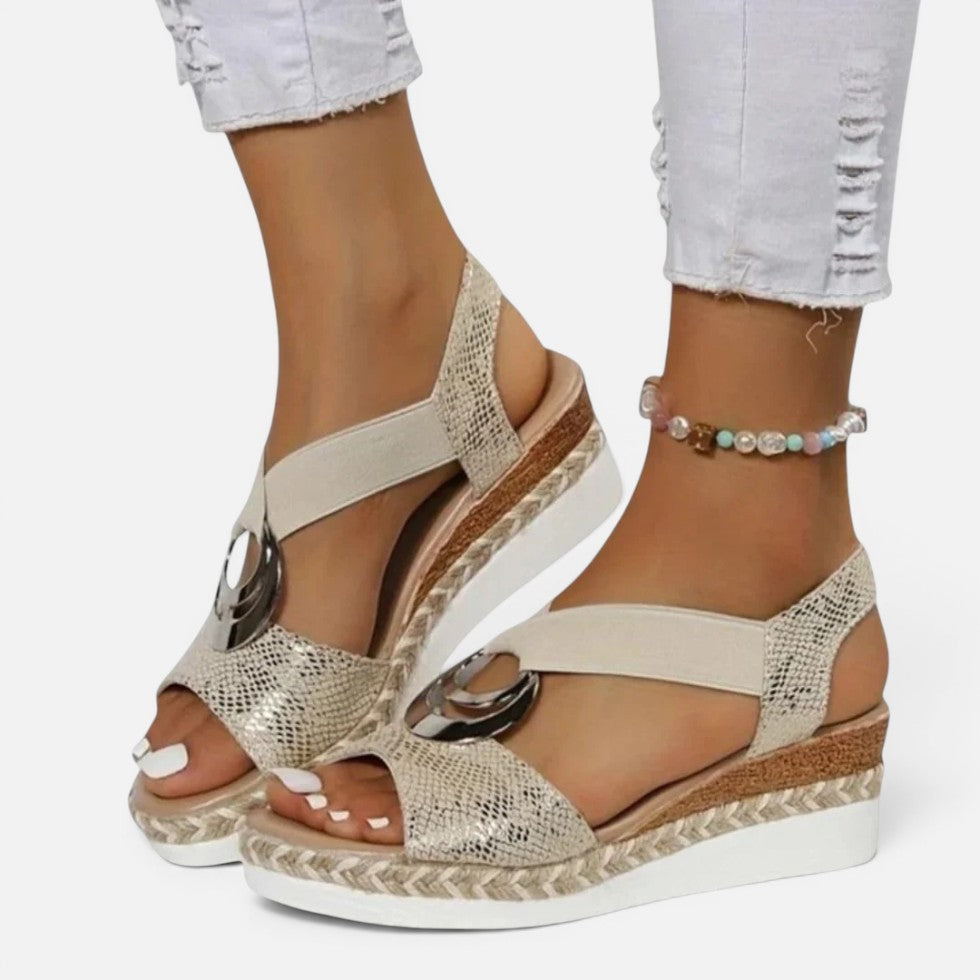 Platform Sandals with Metallic Detail – ModClo, view 4