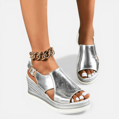 Cut Out Strap Wedge Platform Sandals – ModClo, view 5