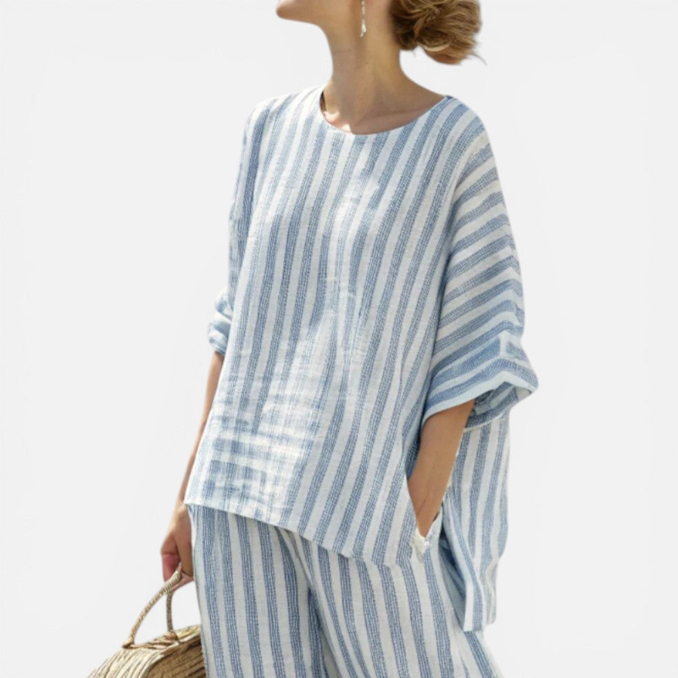 Striped Relaxed Two Piece Set