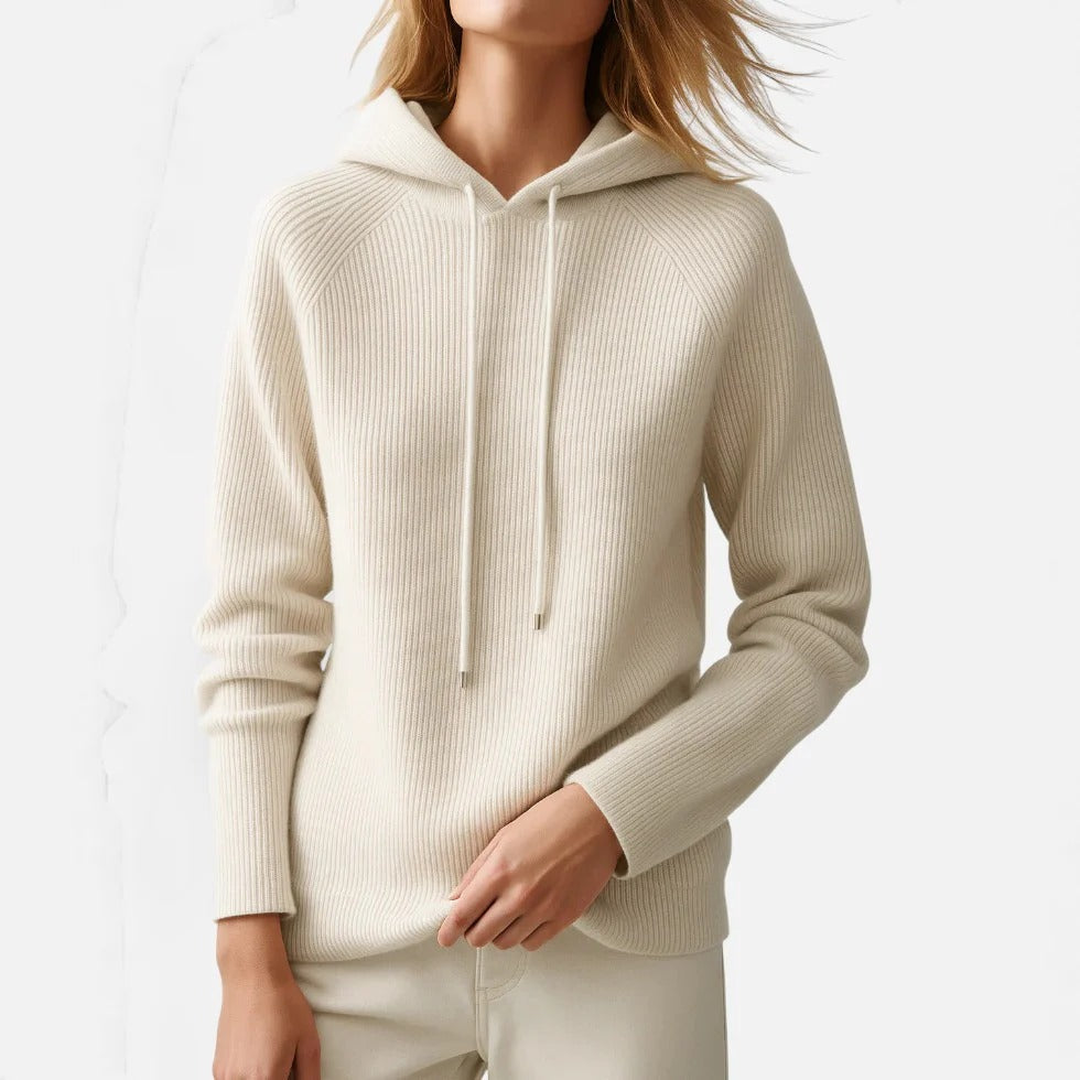 Ribbed Knit Hoodie Sweater