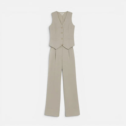 V-Neck Waistcoat and Wide-Leg Trouser Set – ModClo, view 5