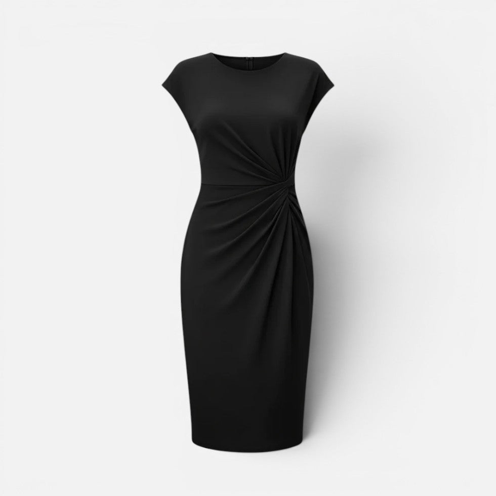 Ruched Waist Knee Length Dress – ModClo, main view
