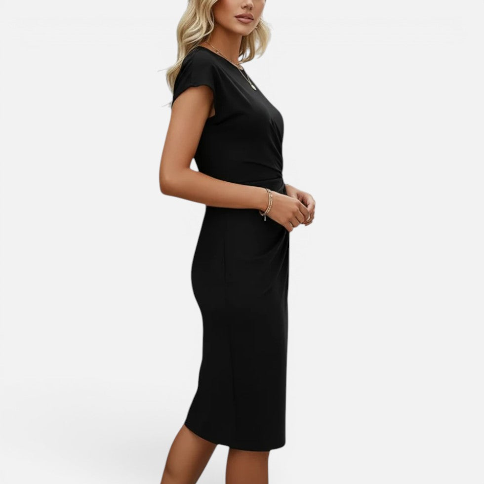 Ruched Waist Knee Length Dress – ModClo, view 3