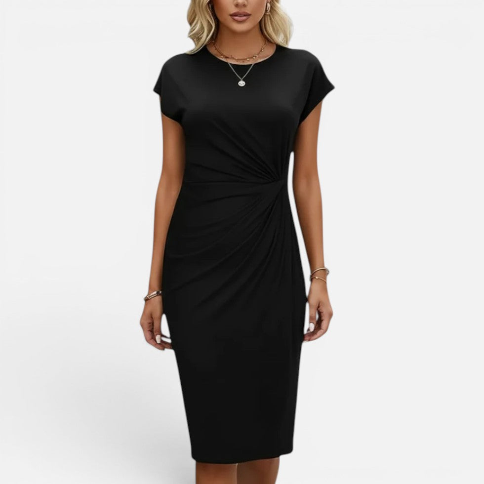 Ruched Waist Knee Length Dress – ModClo, view 2