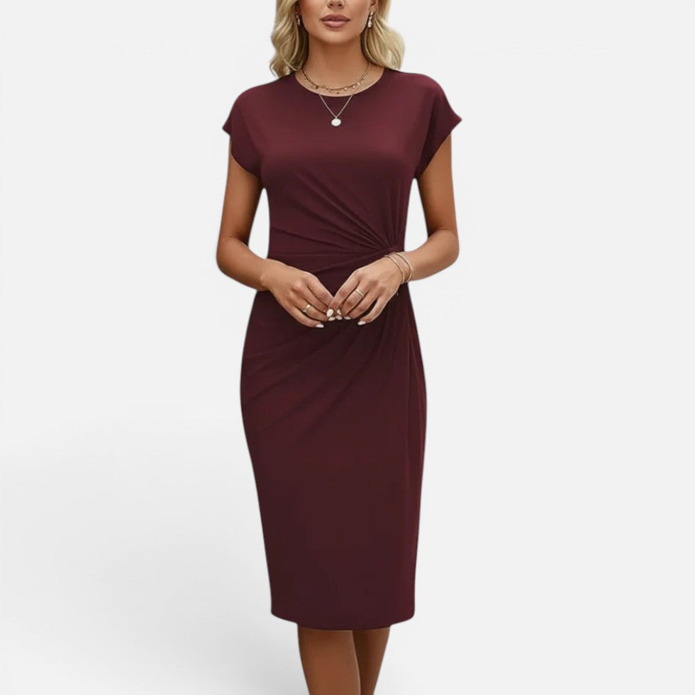 Ruched Waist Knee Length Dress – ModClo, view 10