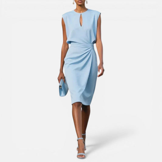 Sleeveless Draped Midi Dress