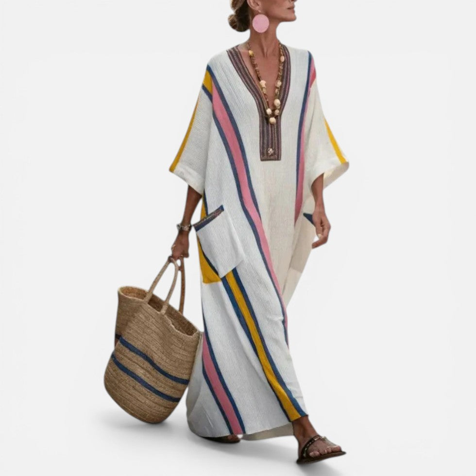 Striped Kaftan Maxi Dress – ModClo, view 3