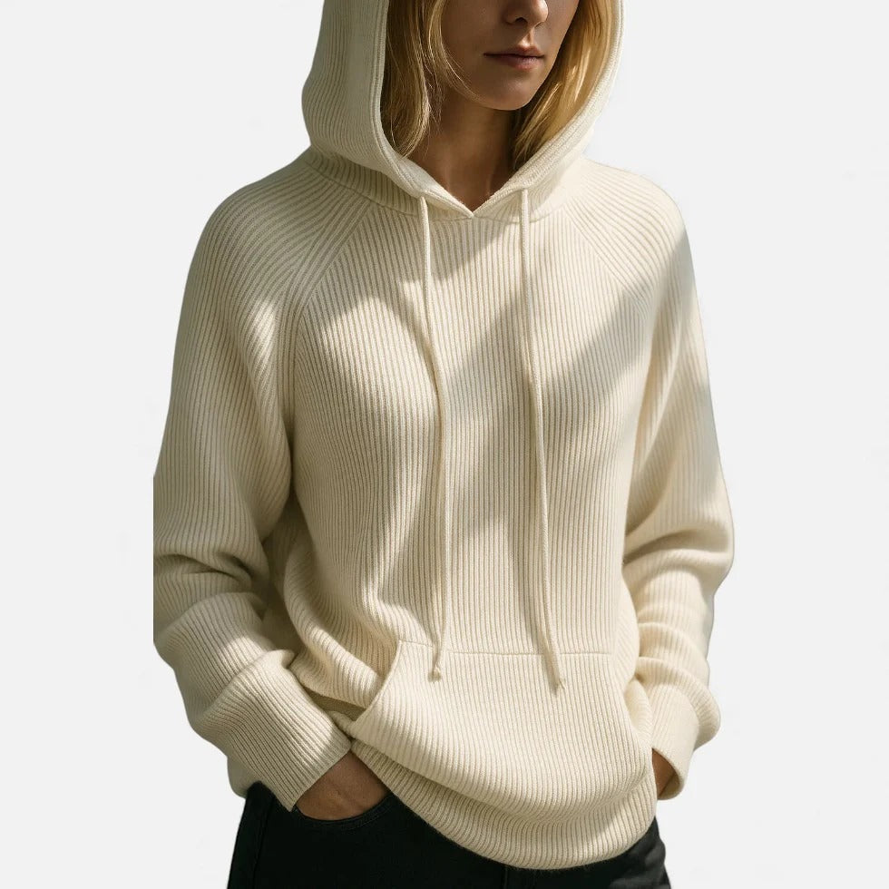 Ribbed Knit Hoodie Sweater