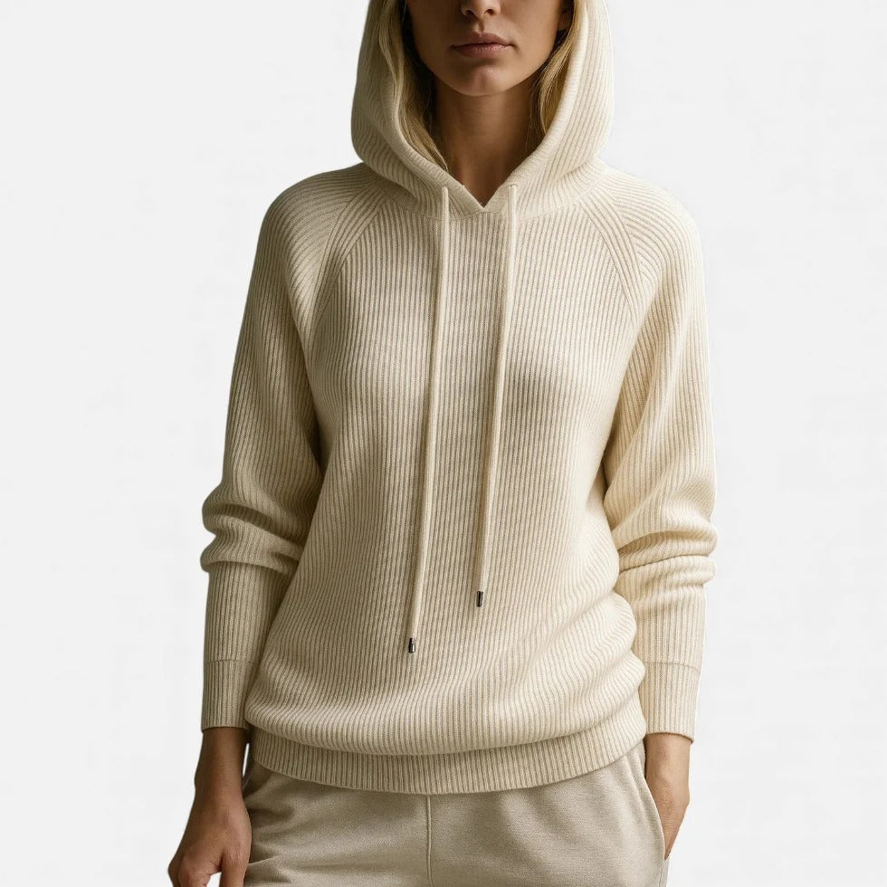 Ribbed Knit Hoodie Sweater