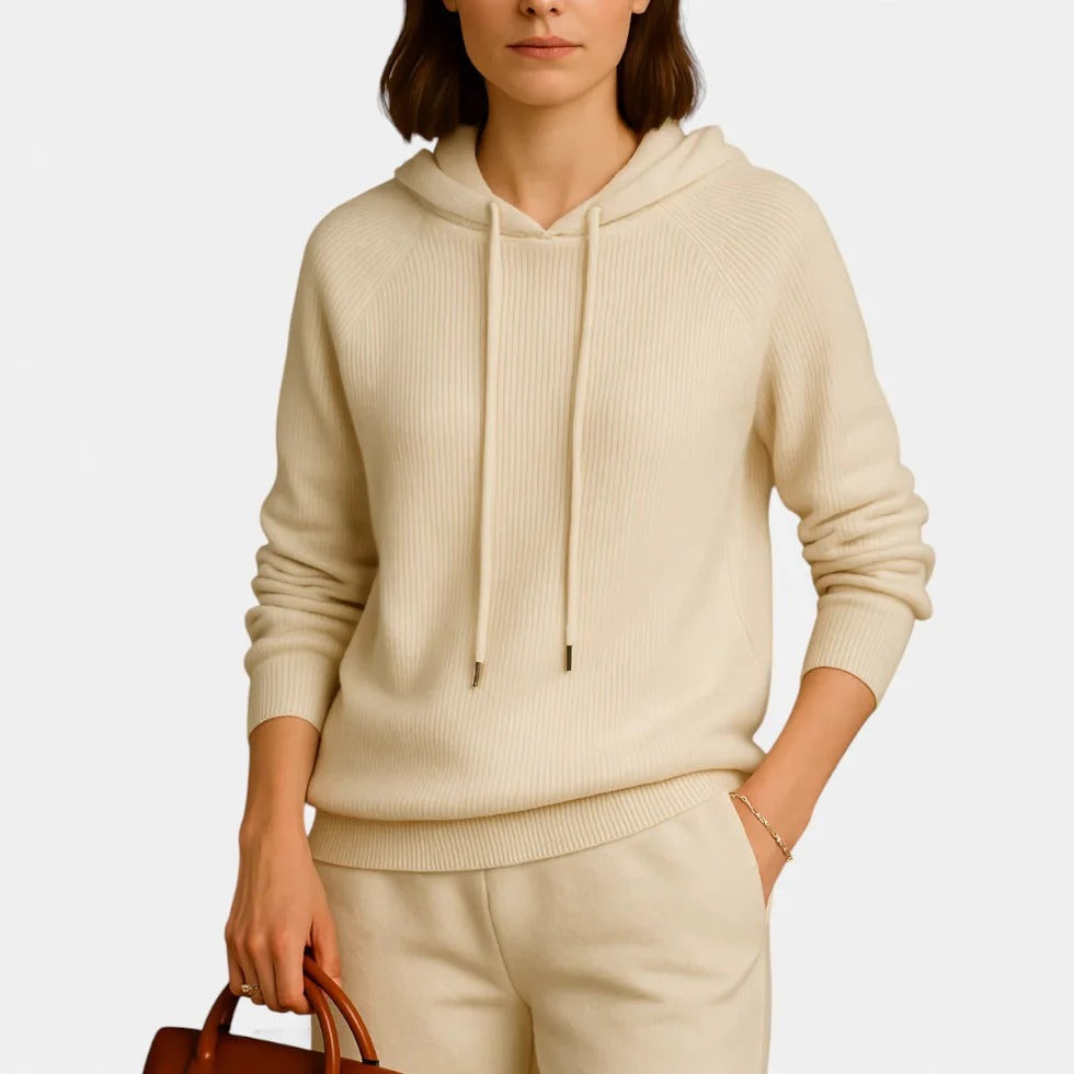 Ribbed Knit Hoodie Sweater