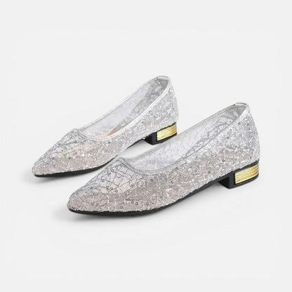Lace Detail Low Heel Flats – ModClo, main view