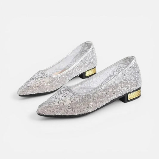 Lace Detail Low Heel Flats – ModClo, main view
