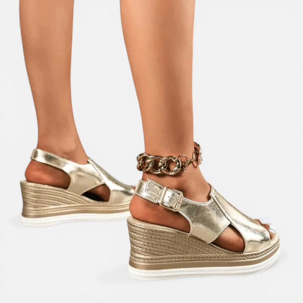 Cut Out Strap Wedge Platform Sandals – ModClo, view 11