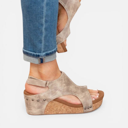 Platform Wedge Cut Out Sandals – ModClo, view 4
