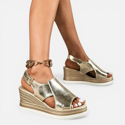 Cut Out Strap Wedge Platform Sandals – ModClo, view 12