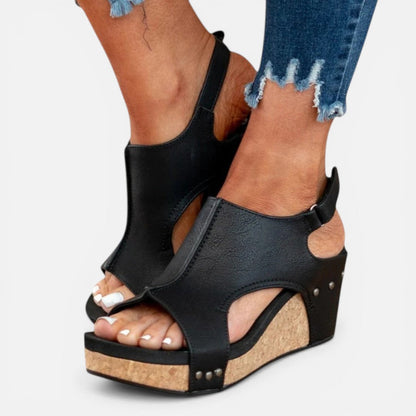 Platform Wedge Cut Out Sandals – ModClo, view 6