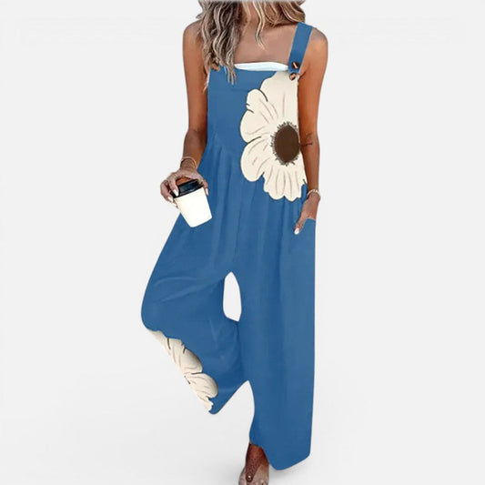 Floral Print Loose Fit Sleeveless Jumpsuit – ModClo, view 2