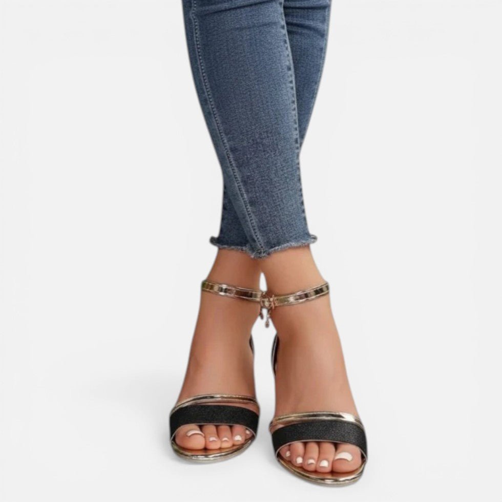Orthopedic Strap Detail Block Heel Sandals
