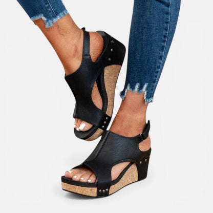 Platform Wedge Cut Out Sandals – ModClo, view 7
