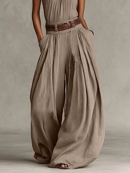 Women's Taupe Cotton Halter Boho Jumpsuit – ModClo