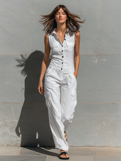 Women's Cotton Sleeveless Jumpsuit – ModClo