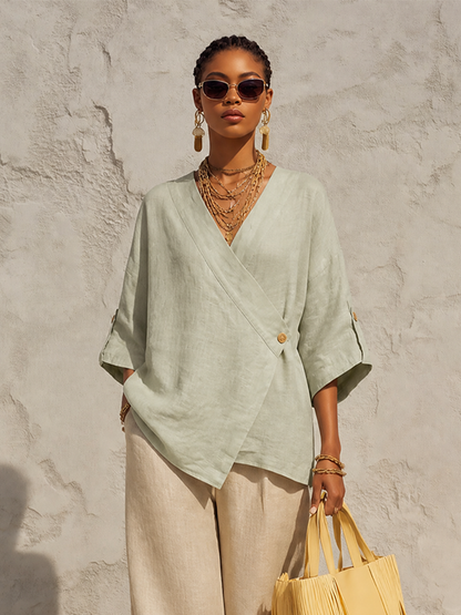 Women's Linen Wrap Jacket – ModClo