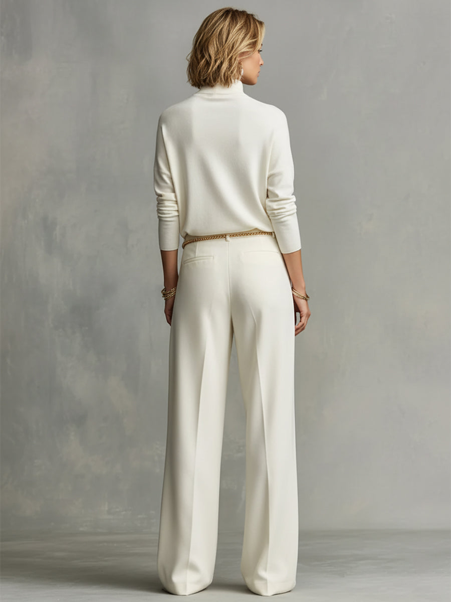 Women's Cream Knit Turtleneck Set – ModClo