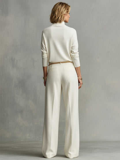 Women's Cream Knit Turtleneck Set – ModClo