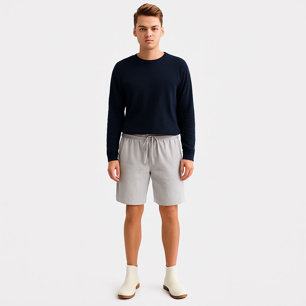 Men's Linen Striped Shorts Summer